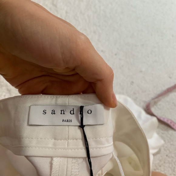 Sandro Paris white ruffled high rise shorts 40 - Picture 7 of 7